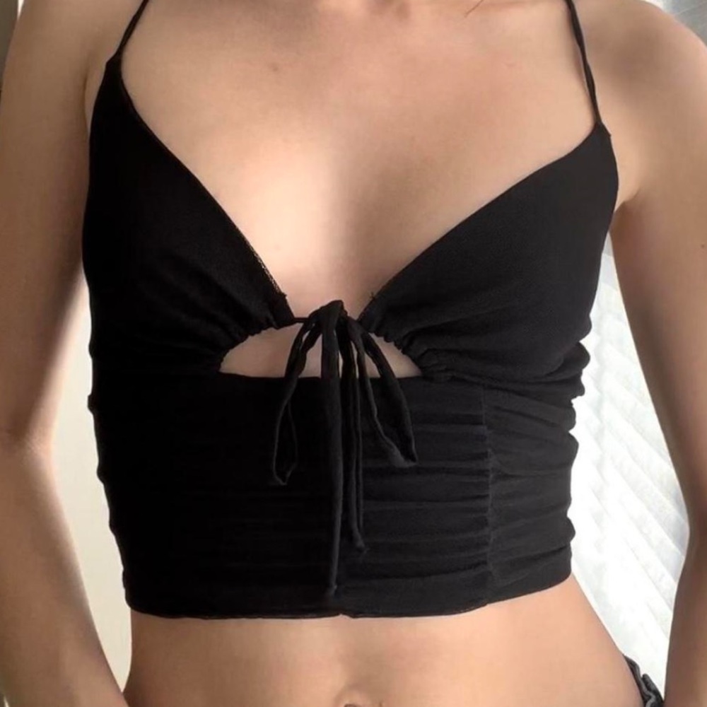 Urban Outfitters Black Cutout Camisole with Tie Front